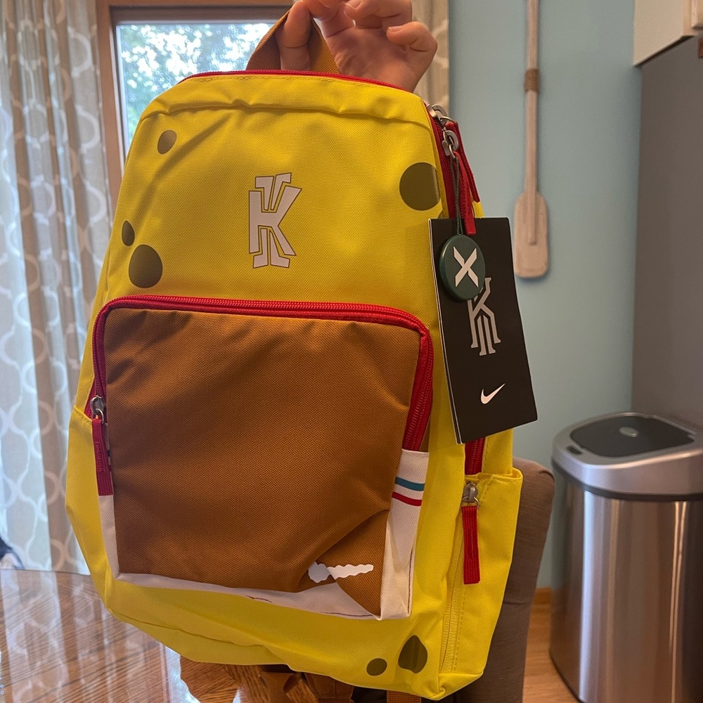 New with tags and StockX tag, Nike Kyrie limited addition SpongeBob bookbag
